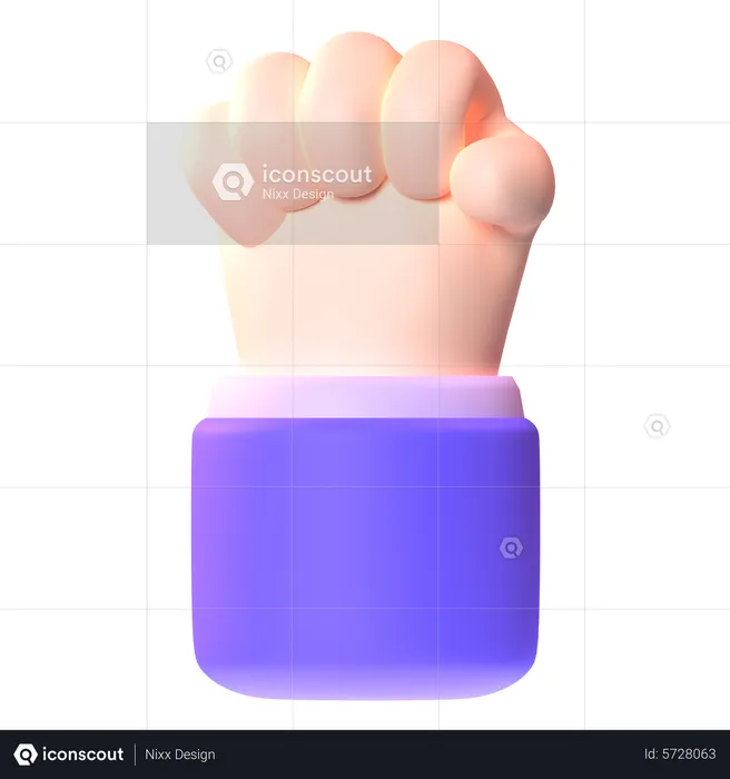 Raised Fist Gesture  3D Icon