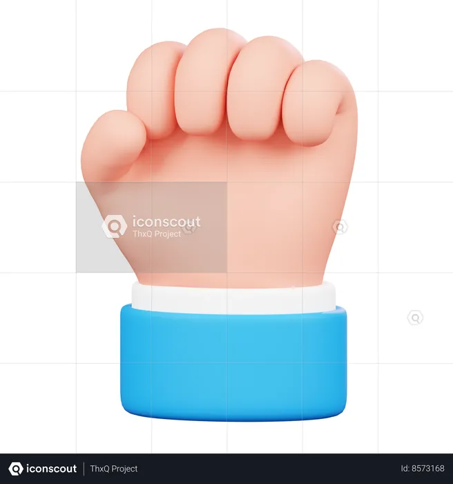 Raised Fist Hand Gesture Emoji 3D Icon