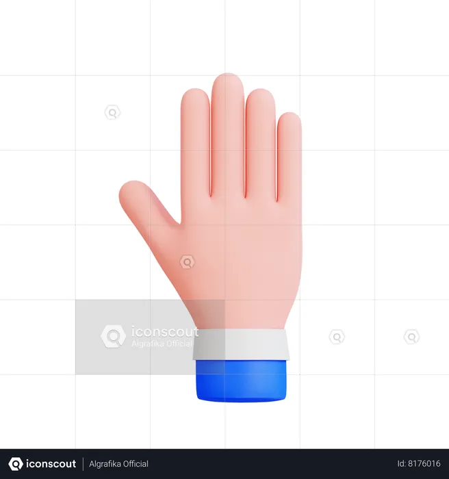 Raised Hand  3D Icon