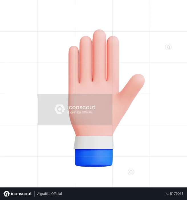 Raised Hand  3D Icon