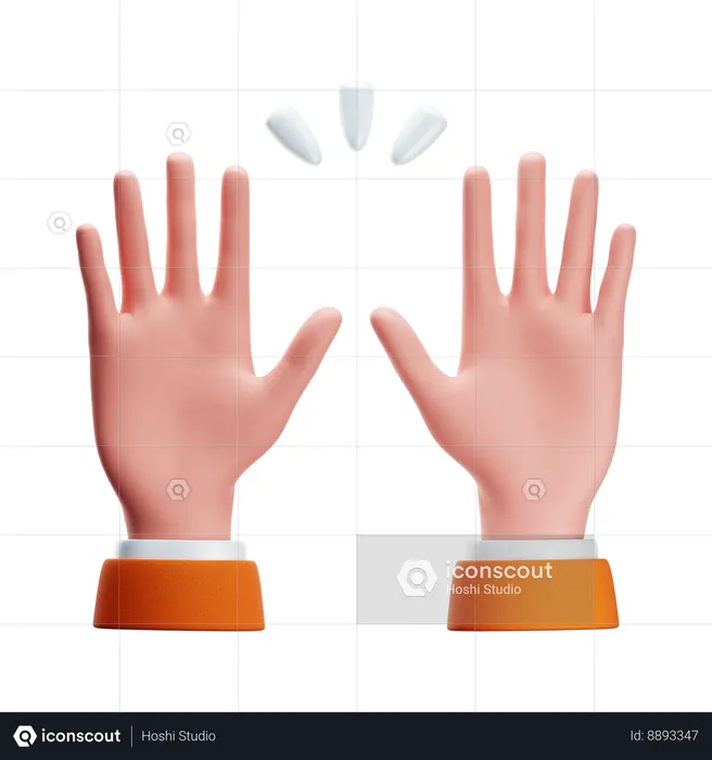 Raised Hand Gesture  3D Icon