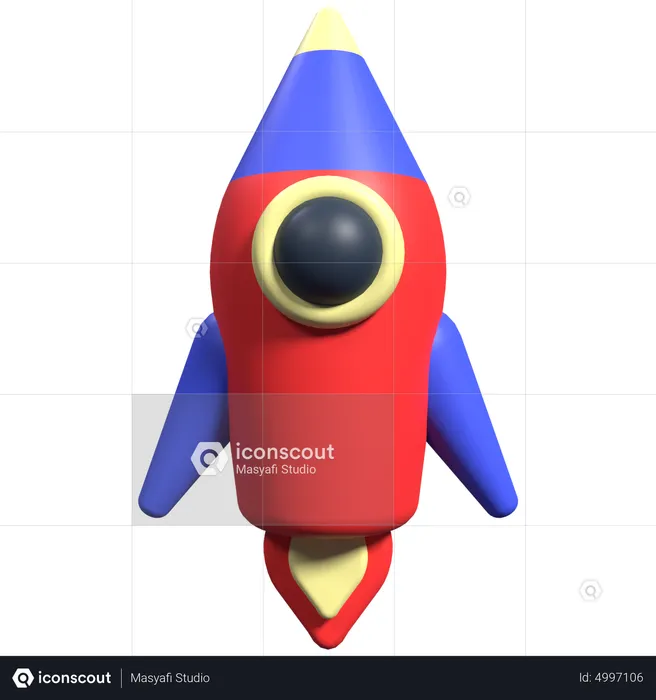 Raketenstart  3D Icon