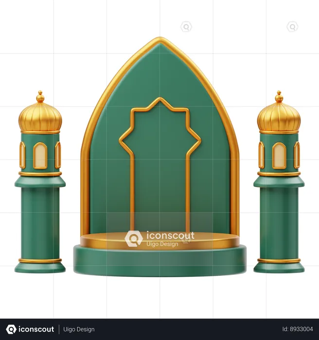 Pódio do Ramadã  3D Illustration