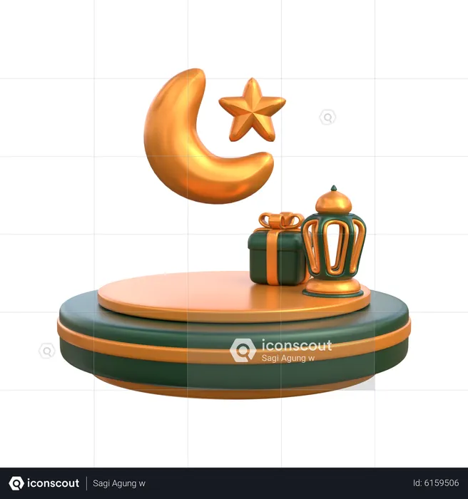 Pódio do Ramadã  3D Illustration