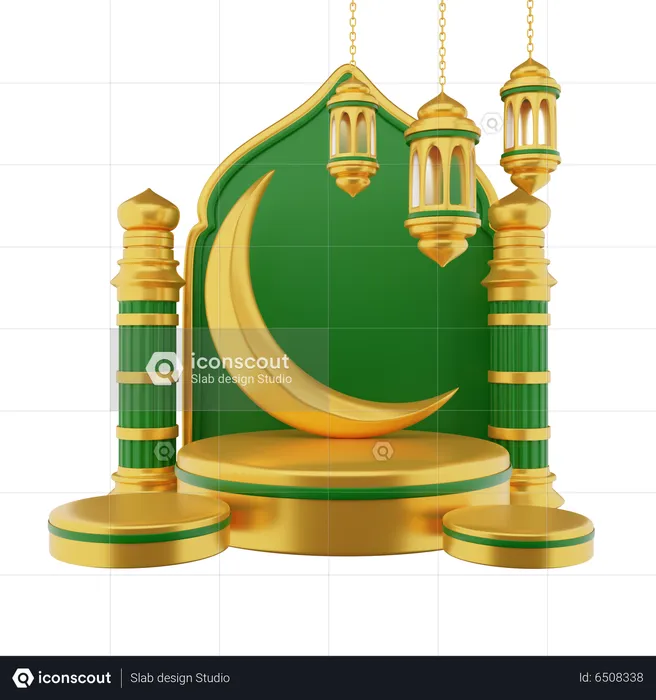 Pódio do Ramadã  3D Illustration