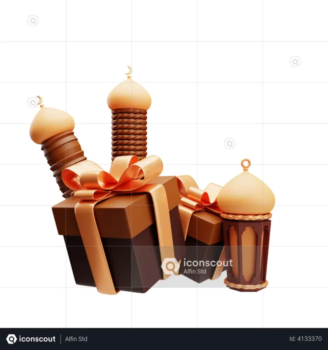 Caja de regalo de ramadán  3D Illustration