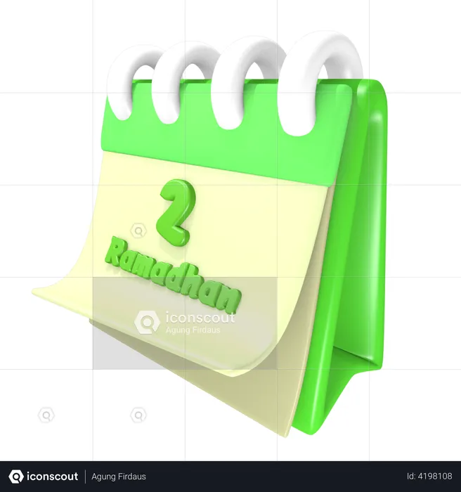 Ramadan Calendar 2 Date  3D Illustration