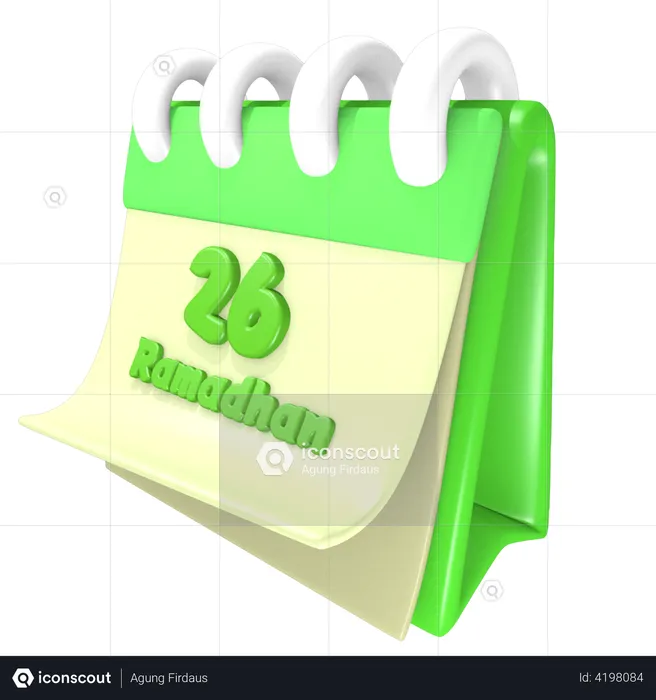 Ramadan Calendar 26 Date  3D Illustration