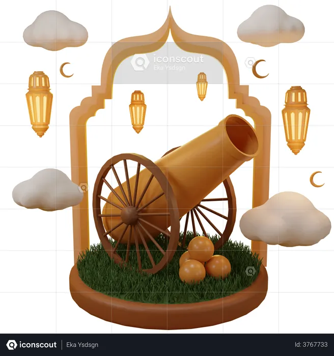 Ramadan Cannon  3D Illustration