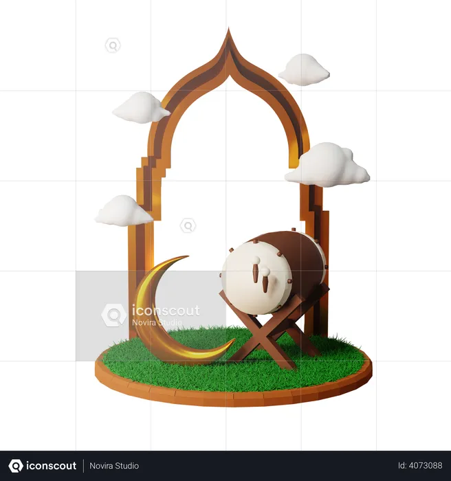 Ramadan drum  3D Illustration