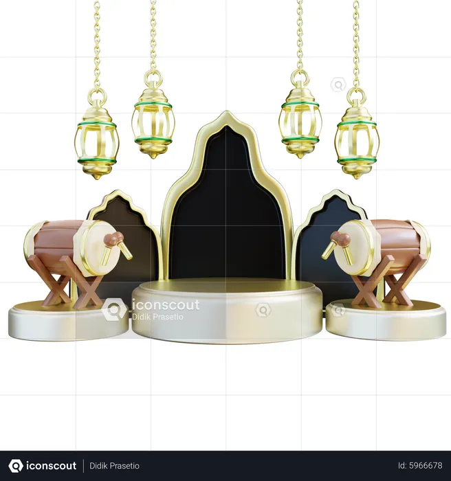 Ramadan Drum Podium  3D Icon
