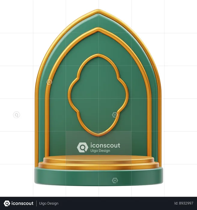 Ramadan Frame Podium  3D Illustration