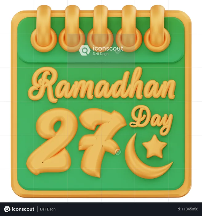 27e jour du ramadan  3D Icon