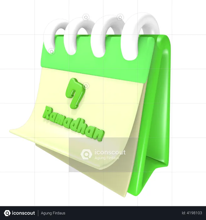 Ramadan-Kalender 7 Datum  3D Illustration