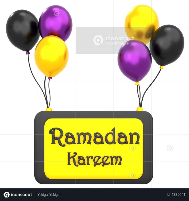 Ramadan Kareem Board  3D Illustration