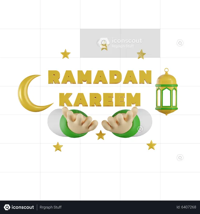 Ramadan Kareem Greeting  3D Icon