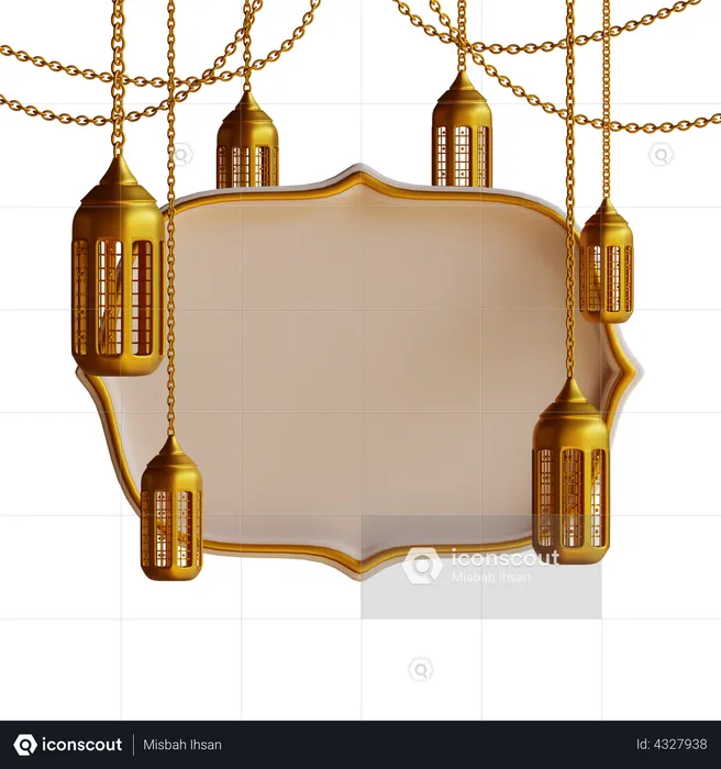 Décoration de lanterne de ramadan  3D Illustration