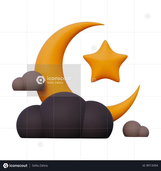 Media luna de Ramadán  3D Icon