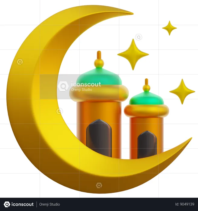 Ramadan Moon  3D Icon