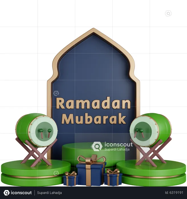 Ramadan Mubarak Podium  3D Icon