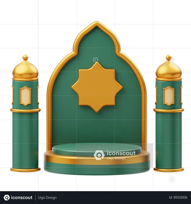 Podio de Ramadán  3D Illustration