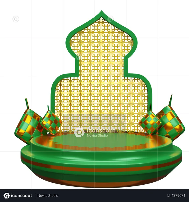 Podio de Ramadán  3D Illustration