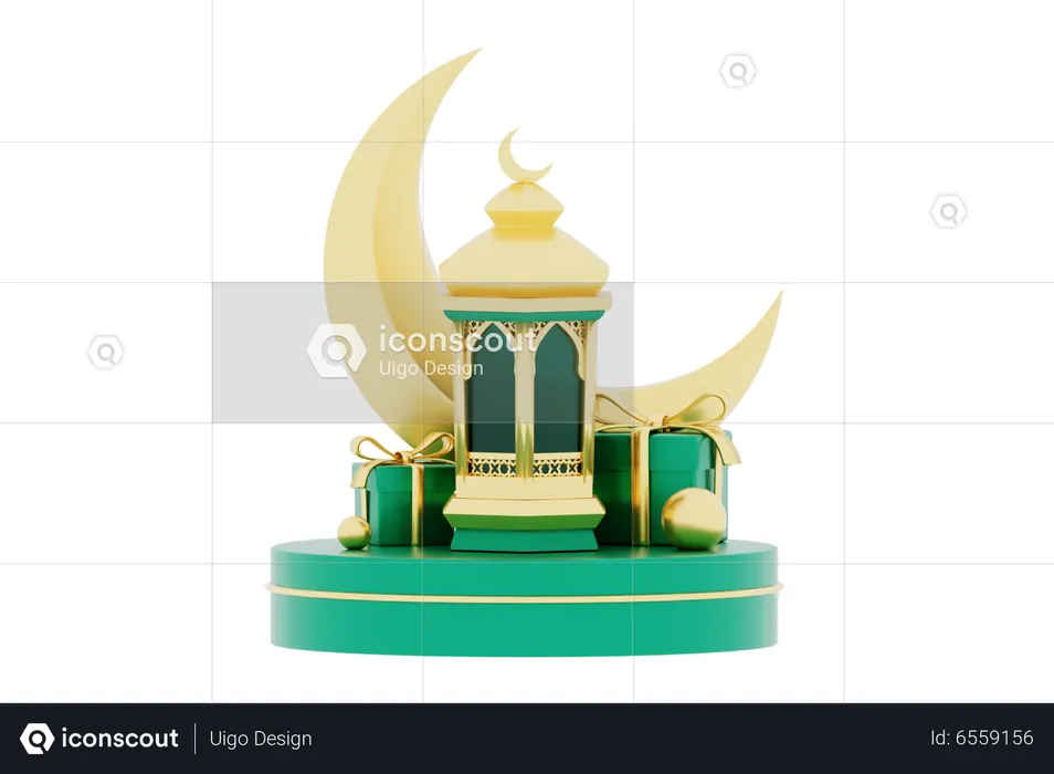 Podio de Ramadán  3D Illustration