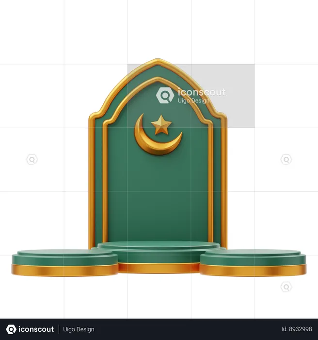 Podium du Ramadan  3D Illustration