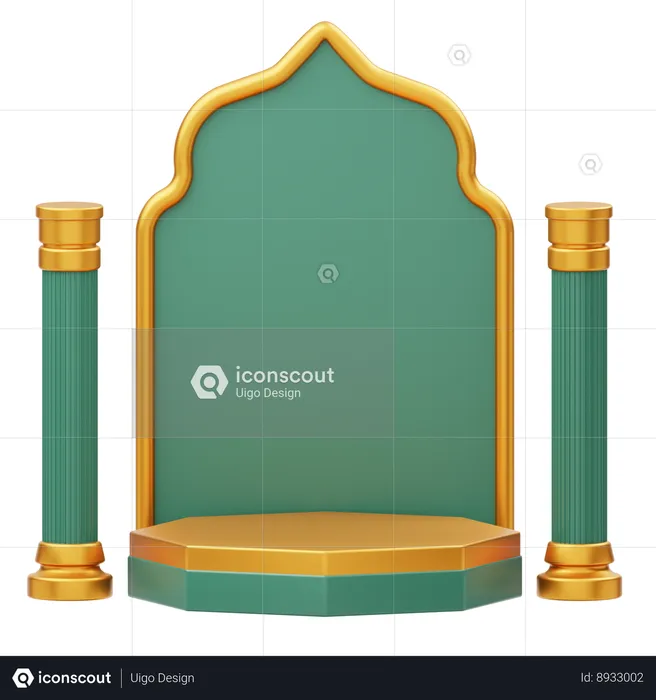 Podium du Ramadan  3D Illustration