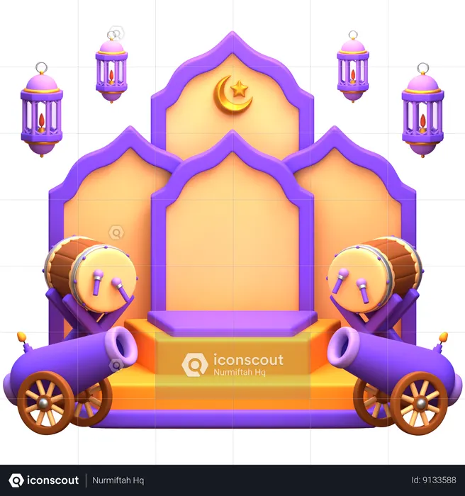 Ramadan Podium  3D Illustration