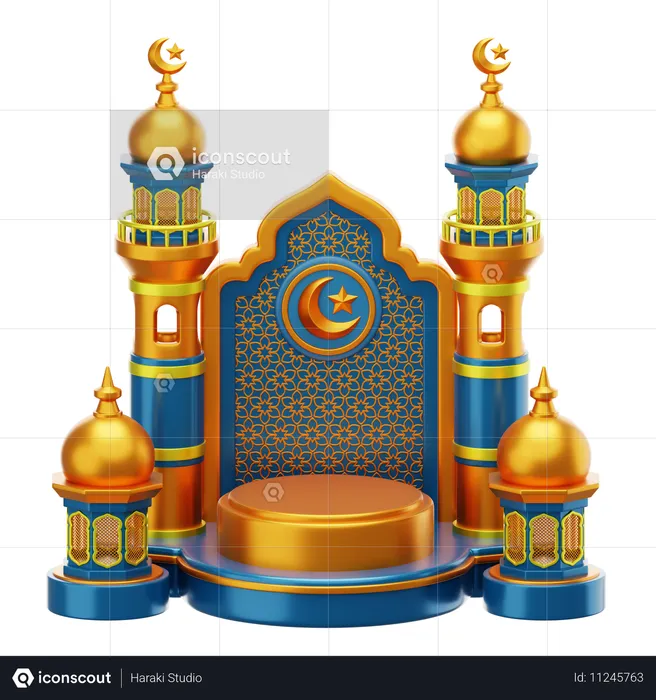 Ramadan-Podium  3D Illustration