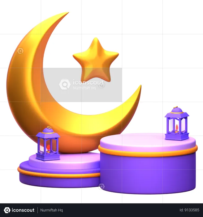 Ramadan Podium  3D Illustration