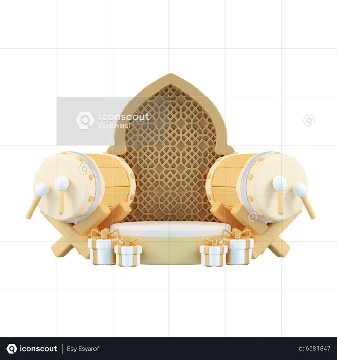 Ramadan Podium  3D Illustration