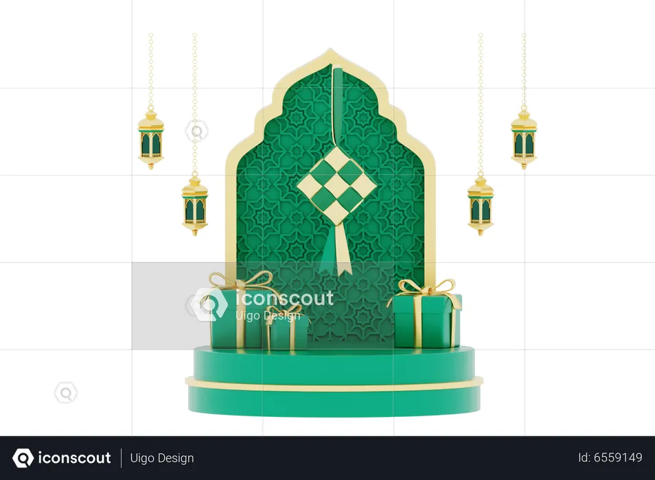 Ramadan Podium  3D Illustration