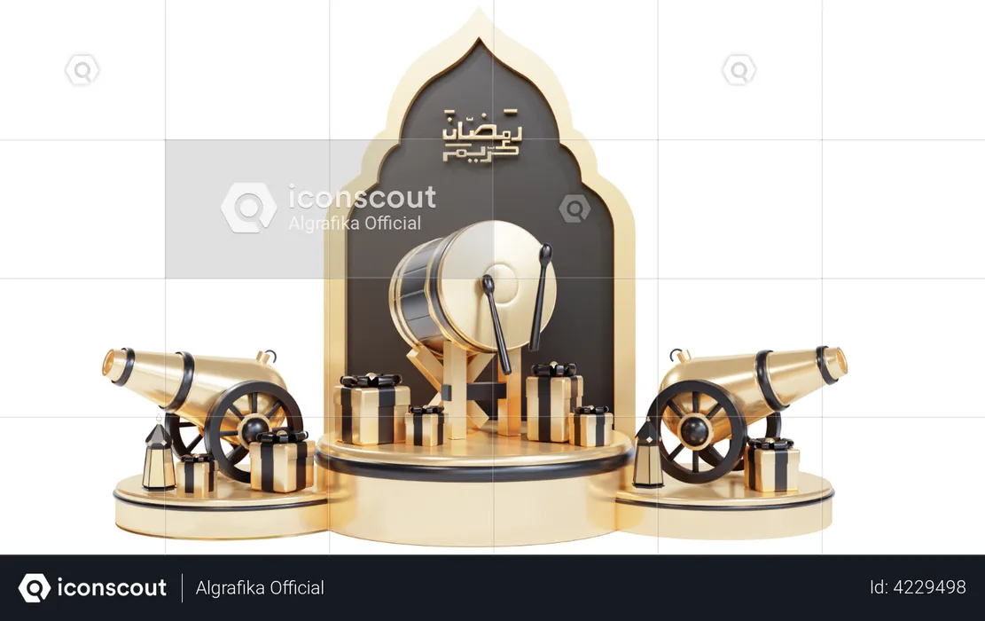 Ramadan Podium  3D Illustration