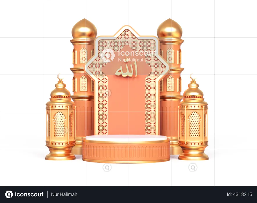 Ramadan Podium  3D Illustration