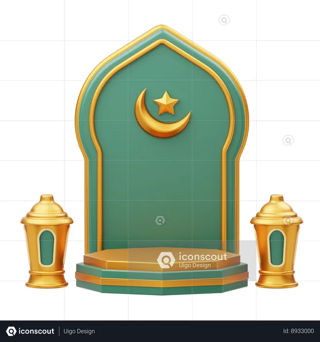 Ramadan Podium  3D Illustration