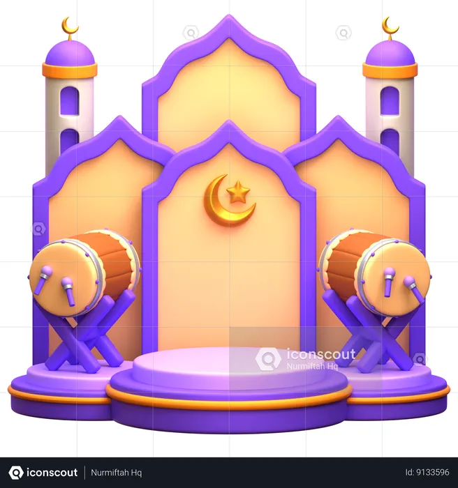 Ramadan Podium  3D Illustration