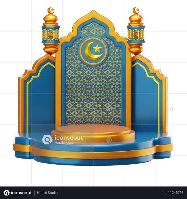 Ramadan Podium  3D Illustration