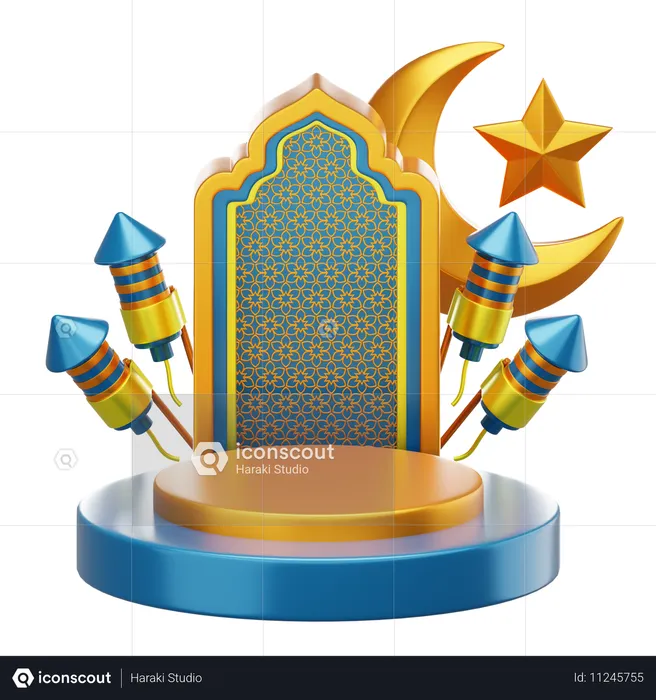 Ramadan Podium  3D Illustration