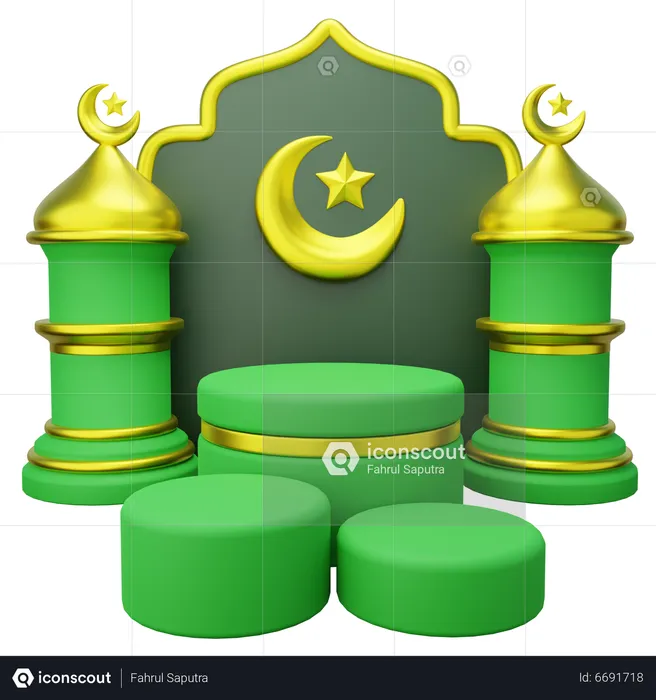 Ramadan Podium  3D Illustration