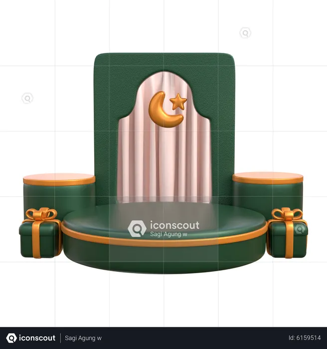 Ramadan Podium  3D Illustration