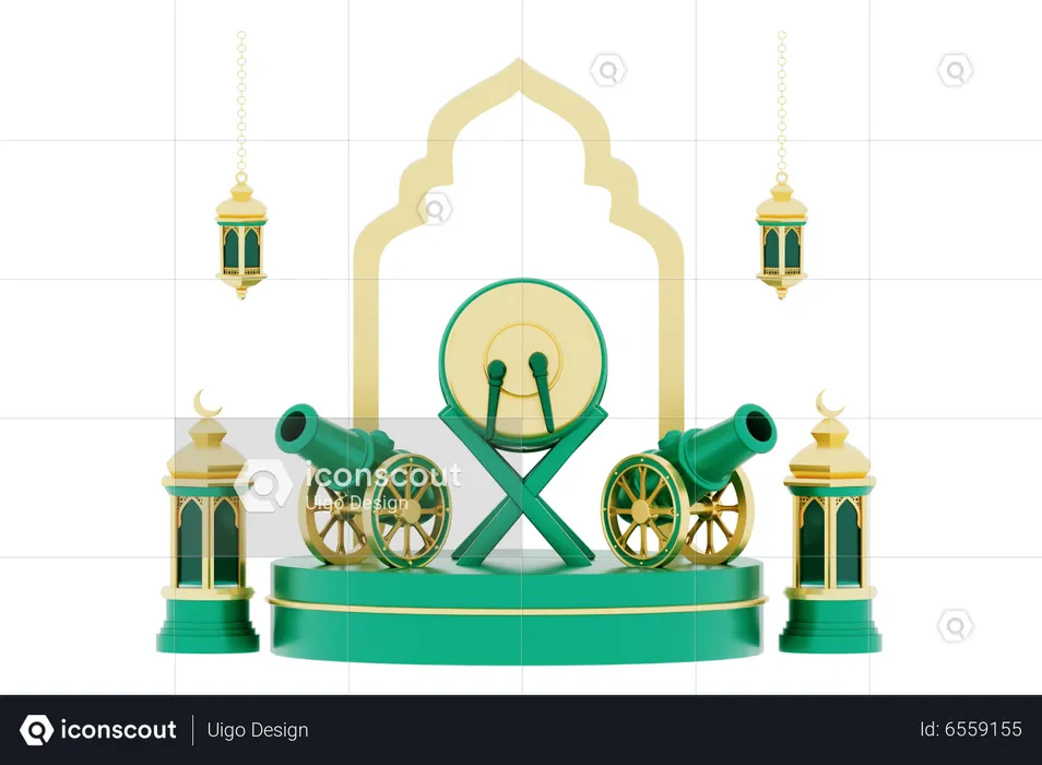 Ramadan-Podium  3D Illustration