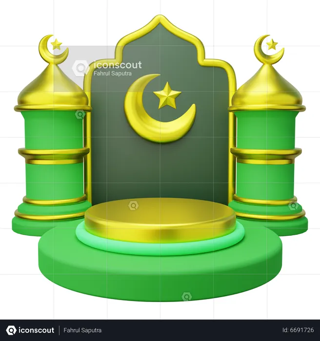 Ramadan Podium  3D Illustration