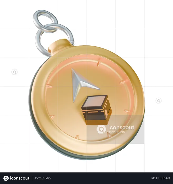 Ramadã Qibla Compas  3D Icon