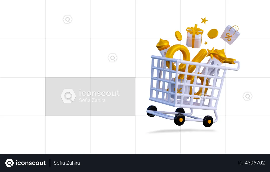 Ramadan shopping cart  3D Illustration