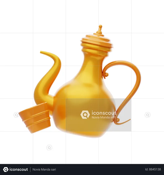 Ramadan Tea Pot With Cup  3D Icon