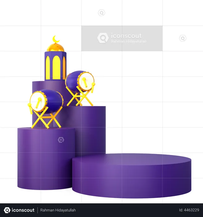 Ramadan Trommel Podium  3D Illustration