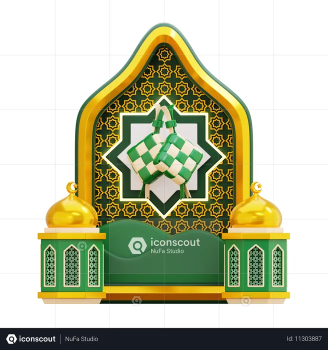 Ramadan Window Decoration  3D Icon