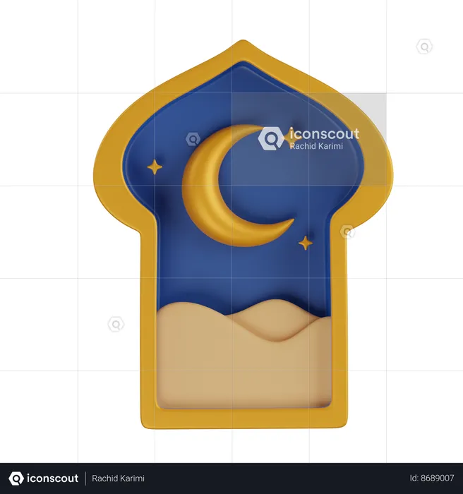 Ramadan Window Desert  3D Icon